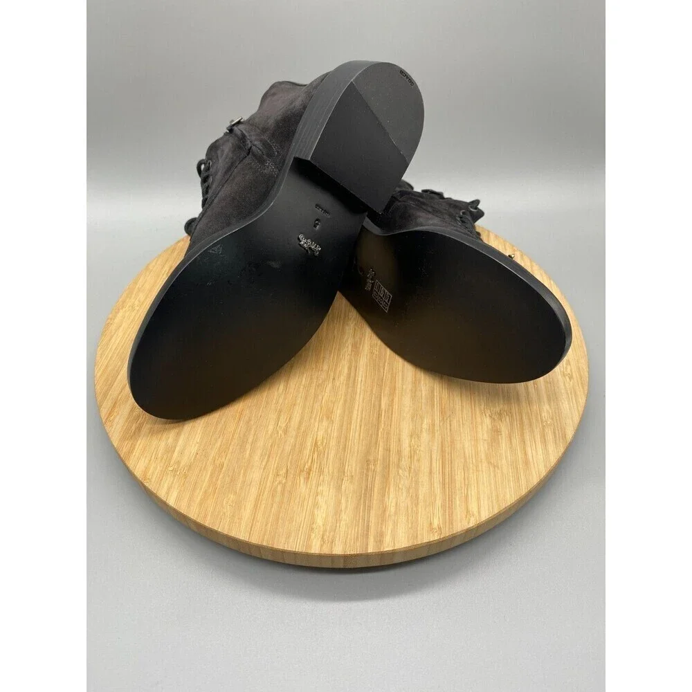 Coach Watts Star Boots Black Sued Side Zip Western Rhinestones G2313 Womens 5 B - Picture 9 of 13